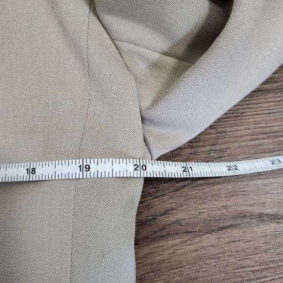 JAEGER Vintage Neutral Tan Wool Blend Blazer Jacket 10 - Picture 9 of 10